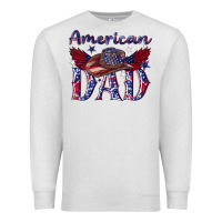 Oatmeal Heather American dad with cowboy Premium Sweatshirt - texasbilliewilder