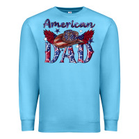 Ocean Blue American dad with cowboy Premium Sweatshirt - texasbilliewilder