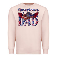 Pale Pink American dad with cowboy Premium Sweatshirt - texasbilliewilder