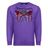 Purple American dad with cowboy Premium Sweatshirt - texasbilliewilder