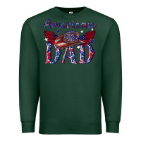 Sports Green American dad with cowboy Premium Sweatshirt - texasbilliewilder