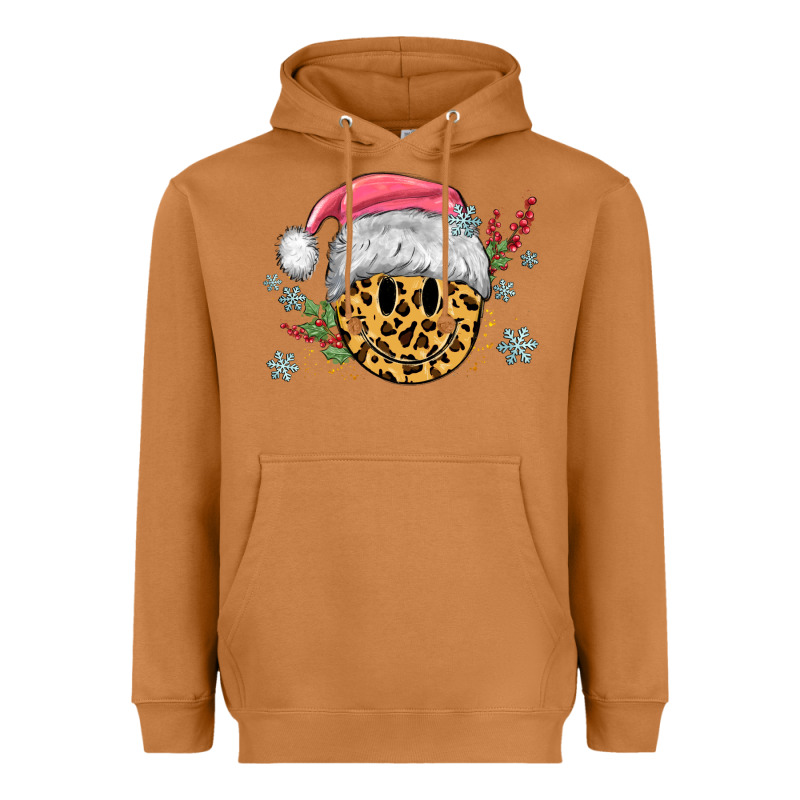 Leopard Smiley Face Heavyweight Hoodie by MaliasSmallBusiness | Teevron