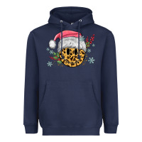 Navy leopard smiley face Heavyweight Hoodie - MaliasSmallBusiness