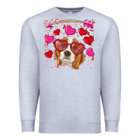 Heather Grey valentine's day  beagle Premium Sweatshirt - RanaPortraitStore