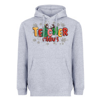 Heather Grey teacher claus Heavyweight Hoodie - MaliasSmallBusiness
