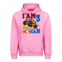 Fuchsia Pink i'am three truck yeah Urban Hoodie - Artiststas