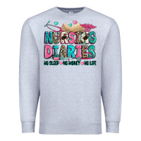 Heather Grey nursing diaries no sleep no money no life Premium Sweatshirt - Zillion Design Studio