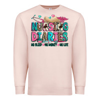 Pale Pink nursing diaries no sleep no money no life Premium Sweatshirt - Zillion Design Studio