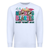 White nursing diaries no sleep no money no life Premium Sweatshirt - Zillion Design Studio