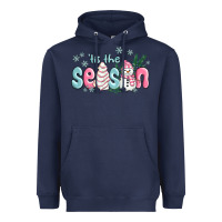 Navy tis the season snowman and christmas cake Heavyweight Hoodie - MaliasSmallBusiness