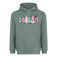 Sage tis the season snowman and christmas cake Heavyweight Hoodie - MaliasSmallBusiness
