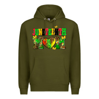 Army Green juneteenth mom Premium Hoodie - AdoDesignShop