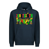 Navy juneteenth mom Premium Hoodie - AdoDesignShop