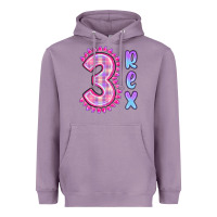 Lavender 3 rex pink dinosaur Heavyweight Hoodie - MaliasSmallBusiness