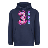Navy 3 rex pink dinosaur Heavyweight Hoodie - MaliasSmallBusiness