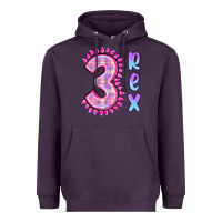Plum 3 rex pink dinosaur Heavyweight Hoodie - MaliasSmallBusiness