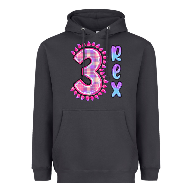 3 Rex Pink Dinosaur Heavyweight Hoodie by MaliasSmallBusiness | Teevron