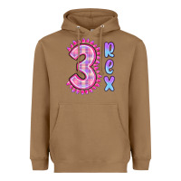 Toasted Coconut 3 rex pink dinosaur Heavyweight Hoodie - MaliasSmallBusiness