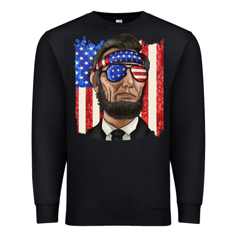 American Flag With Lincoln Premium Sweatshirt by texasbilliewilder | Teevron