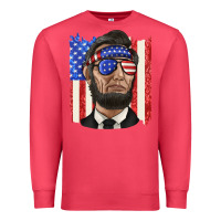 Cardinal American flag with lincoln Premium Sweatshirt - texasbilliewilder