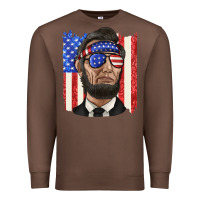 Chestnut American flag with lincoln Premium Sweatshirt - texasbilliewilder