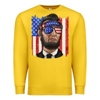 Lemon American flag with lincoln Premium Sweatshirt - texasbilliewilder