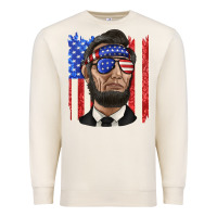 Sandshell American flag with lincoln Premium Sweatshirt - texasbilliewilder