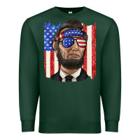 Sports Green American flag with lincoln Premium Sweatshirt - texasbilliewilder