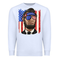 White American flag with lincoln Premium Sweatshirt - texasbilliewilder