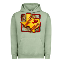 Pigment Oil Green leopard softball texas map Urban Hoodie - Jasminsmagicworld