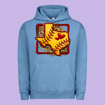 Leopard Softball Texas Map Urban Hoodie Designed By Jasminsmagicworld