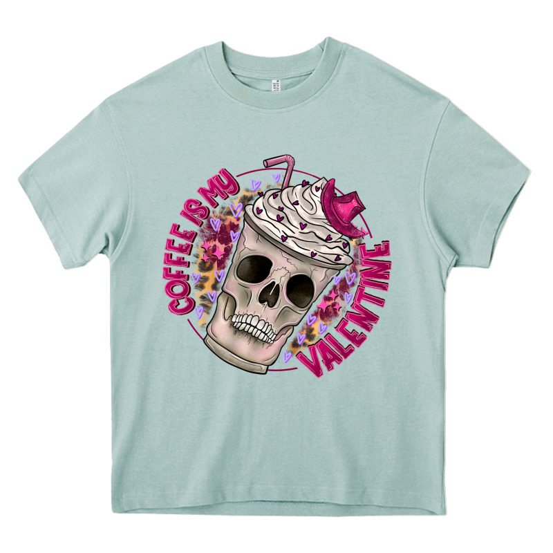 Coffee Is My Valentine Heavy Core Tee by CowhideDigitalArt | Teevron