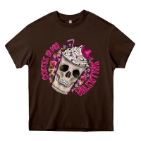 Chocolate Brown Coffee is my Valentine Heavy Core Tee - CowhideDigitalArt