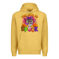 Antique Gold too cute to spook with owl Premium Hoodie - Artiststas
