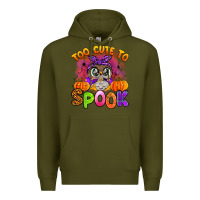 Army Green too cute to spook with owl Premium Hoodie - Artiststas