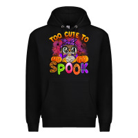Black too cute to spook with owl Premium Hoodie - Artiststas