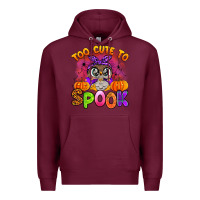 Burgundy too cute to spook with owl Premium Hoodie - Artiststas