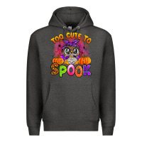 Charcoal Heather too cute to spook with owl Premium Hoodie - Artiststas