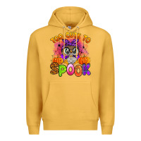 Mustard too cute to spook with owl Premium Hoodie - Artiststas