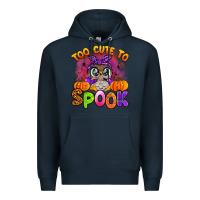 Navy too cute to spook with owl Premium Hoodie - Artiststas