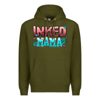 Army Green inked mama Premium Hoodie - AdoDesignShop