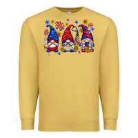 Antique Gold American gnomes with sunflowers Premium Sweatshirt - texasbilliewilder