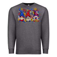 Charcoal Heather American gnomes with sunflowers Premium Sweatshirt - texasbilliewilder