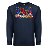 Navy American gnomes with sunflowers Premium Sweatshirt - texasbilliewilder