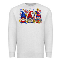 Oatmeal Heather American gnomes with sunflowers Premium Sweatshirt - texasbilliewilder