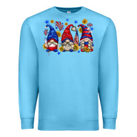 Ocean Blue American gnomes with sunflowers Premium Sweatshirt - texasbilliewilder