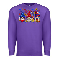 Purple American gnomes with sunflowers Premium Sweatshirt - texasbilliewilder