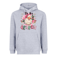 Heather Grey pink santa 'tis the season Heavyweight Hoodie - MaliasSmallBusiness