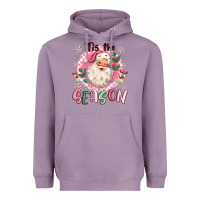 Lavender pink santa 'tis the season Heavyweight Hoodie - MaliasSmallBusiness