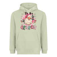 Matcha pink santa 'tis the season Heavyweight Hoodie - MaliasSmallBusiness